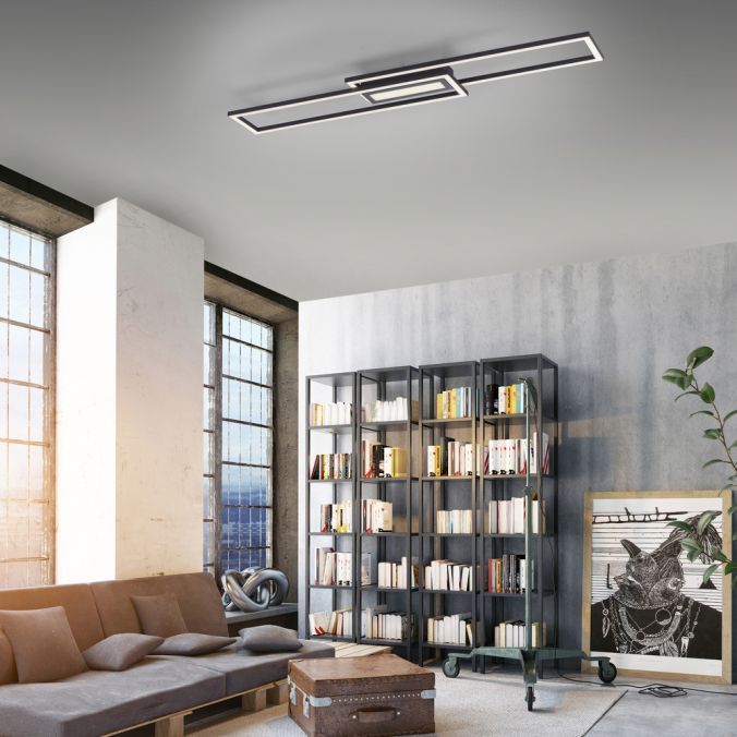 Lampa sufitowa Leuchten Direkt Asmin czarno-biała wym: 5 x 95 x 17,5 cm wbudowany LED 45W 1 szt.
