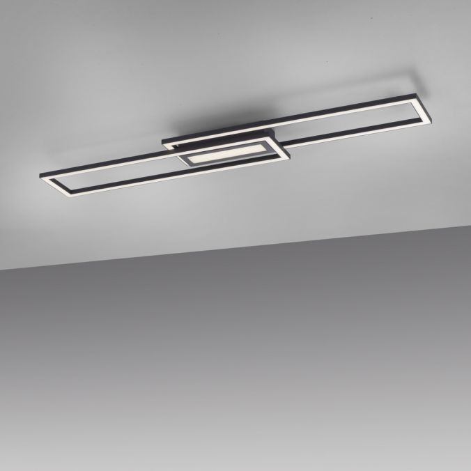 Lampa sufitowa Leuchten Direkt Asmin czarno-biała wym: 5 x 95 x 17,5 cm wbudowany LED 45W 1 szt.