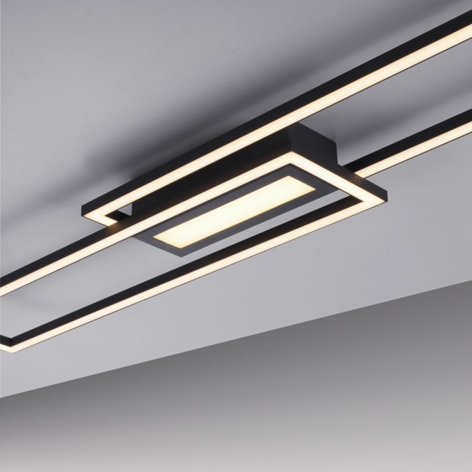 Lampa sufitowa Leuchten Direkt Asmin czarno-biała wym: 5 x 95 x 17,5 cm wbudowany LED 45W 1 szt.