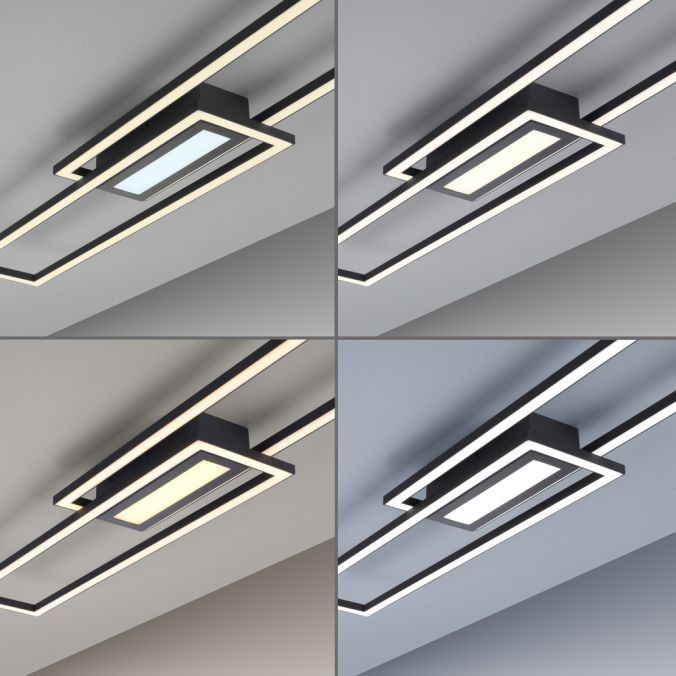 Lampa sufitowa Leuchten Direkt Asmin czarno-biała wym: 5 x 95 x 17,5 cm wbudowany LED 45W 1 szt.