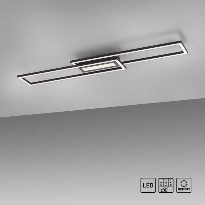 Lampa sufitowa Leuchten Direkt Asmin czarno-biała wym: 5 x 95 x 17,5 cm wbudowany LED 45W 1 szt.