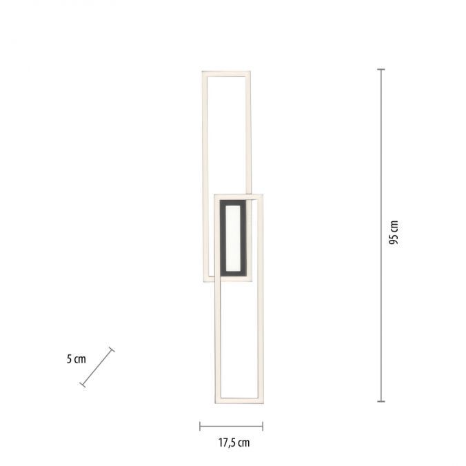 Lampa sufitowa Leuchten Direkt Asmin czarno-biała wym: 5 x 95 x 17,5 cm wbudowany LED 45W 1 szt.