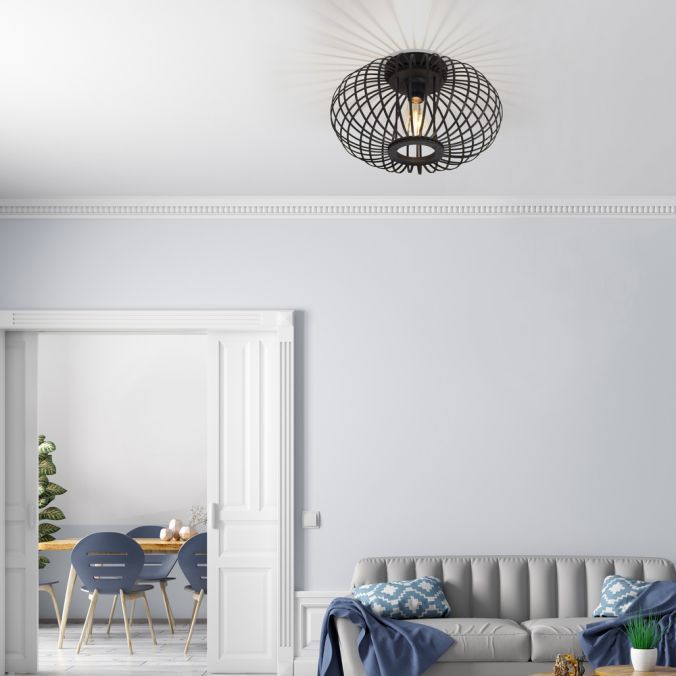 Lampa sufitowa Leuchten Direkt Racoon czarna wym: 23 x 40 x 40 cm 5xE27 x 40W 1 szt.