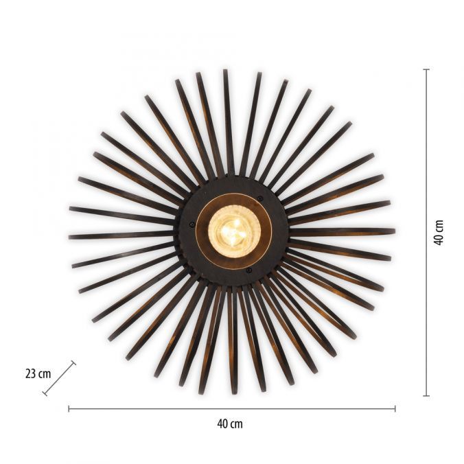 Lampa sufitowa Leuchten Direkt Racoon czarna wym: 23 x 40 x 40 cm 5xE27 x 40W 1 szt.