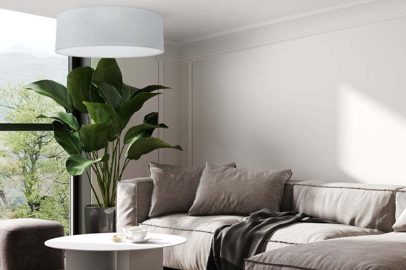 Lampa sufitowa Light Home LH Gaja Plexi 1x E27 60W klosz 40cm jasny szary 1szt.