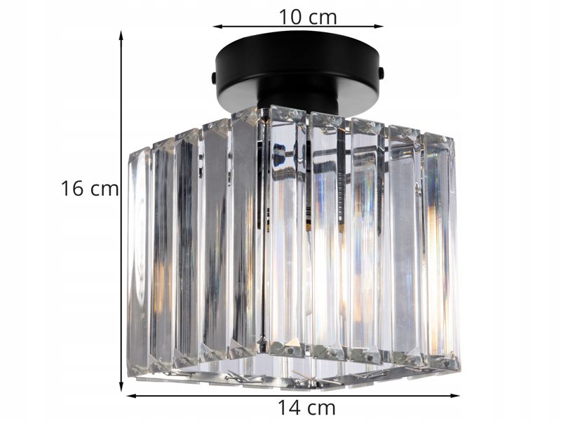 Lampa sufitowa Light Home LH Holdi 3x E27 60W klosz kwadratowy szkło 1szt.