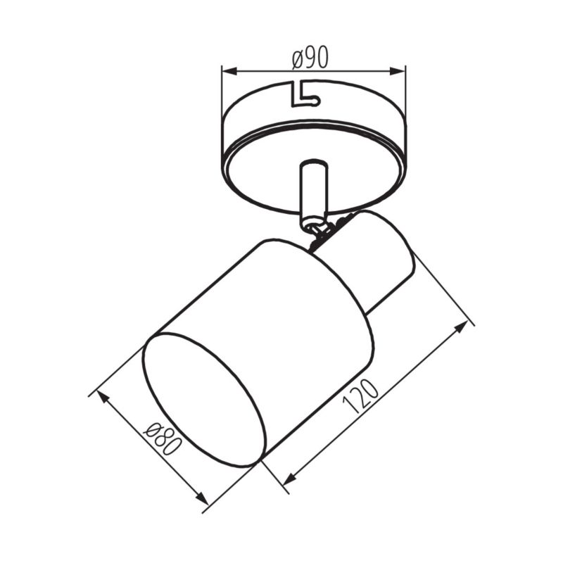 Lampa sufitowa LightLogic LL ANSE EL-1O E14 66202 spot pojedyncza czarna złota 1 szt.