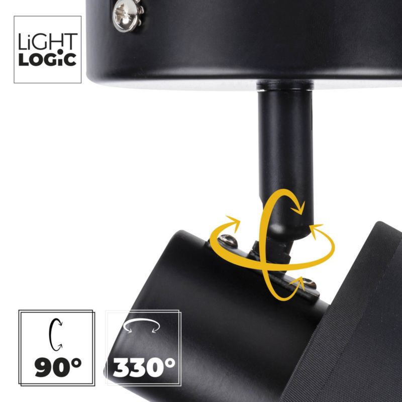 Lampa sufitowa LightLogic LL ANSE EL-1O E14 66202 spot pojedyncza czarna złota 1 szt.
