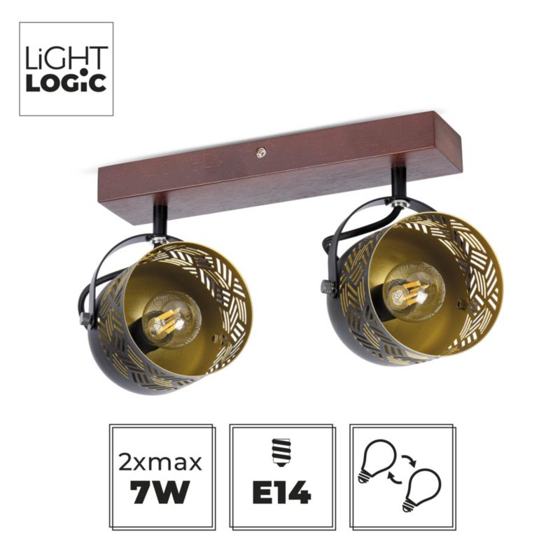 Lampa sufitowa LightLogic LL ASUN EL-2I E14 66171 regulacja podwójna 7W 1 szt.