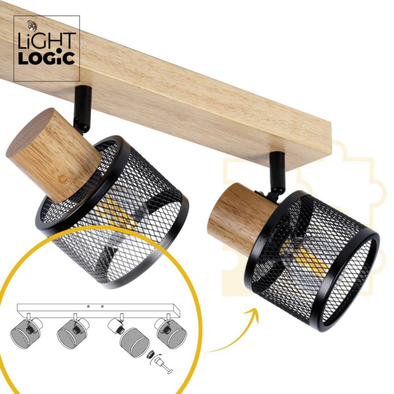 Lampa sufitowa LightLogic LL BENI EL-4I E14 66206 regulacja 4x klosz spot do LED 1 szt.