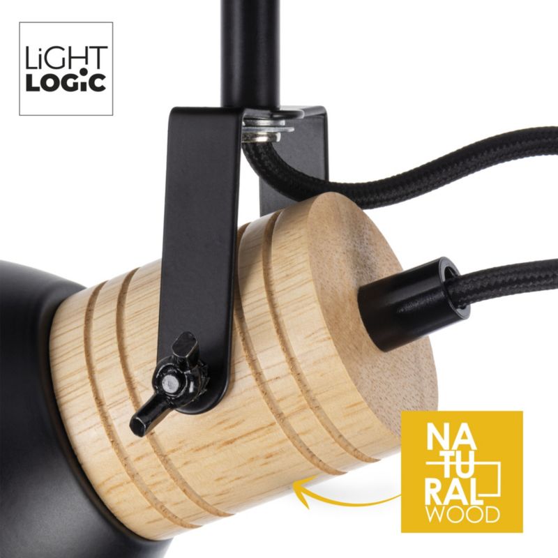 Lampa sufitowa LightLogic LL BOVI EL-1O E14 66207 ścienna czarna pojedyncza regulacja spot 1 szt.