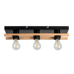 Lampa sufitowa LightLogic LL BURI 3xE27 66232 ścienna loftowa drewniana 1 szt.