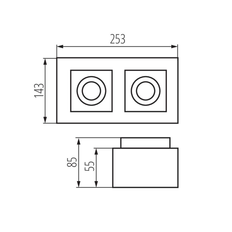 Lampa sufitowa LightLogic LL CEILING LAMP 02B 31382 oprawa natynkowa podwójna 1 szt.