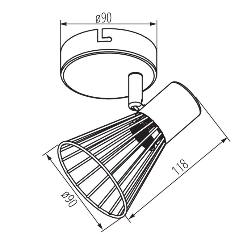 Lampa sufitowa LightLogic LL COYE EL-1O E14 66210 ścienna pojedyncza regulacja kinkiet spot 1 szt.
