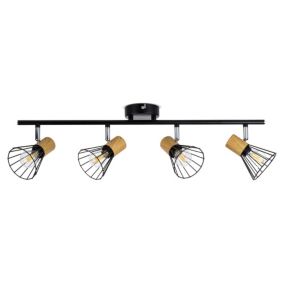 Lampa sufitowa LightLogic LL COYE EL-4I E14 66212 ścienna drewniana spot regulacja 1 szt.