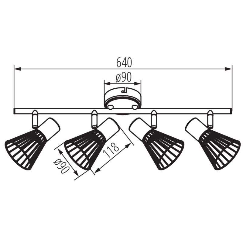 Lampa sufitowa LightLogic LL COYE EL-4I E14 66212 ścienna drewniana spot regulacja 1 szt.