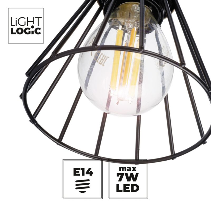 Lampa sufitowa LightLogic LL COYE EL-4I E14 66212 ścienna drewniana spot regulacja 1 szt.