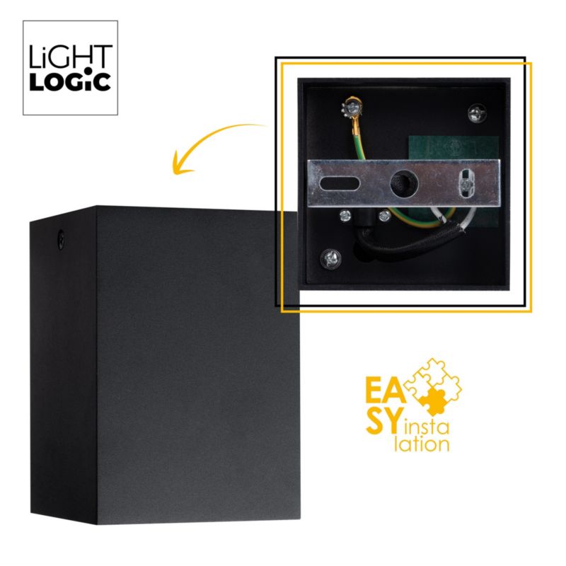 Lampa sufitowa LightLogic LL CUKI GU10 B 30610 oprawa punktowa czarna 1 szt.