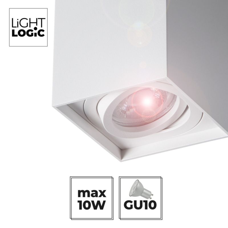 Lampa sufitowa LightLogic LL CUKI GU10 W 30611 punktowa biała 1 szt.