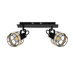 Lampa sufitowa LightLogic LL ITEZ EL-2I E14 7W 66181 spot regulowana podwójna rattan 1 szt.