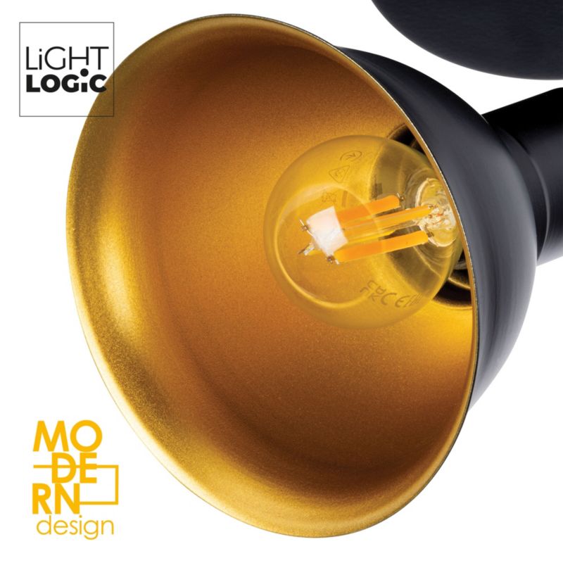 Lampa sufitowa LightLogic LL KOFE EL-1O E14 66215 ścienna spot pojedyncza złota czarna 1 szt.