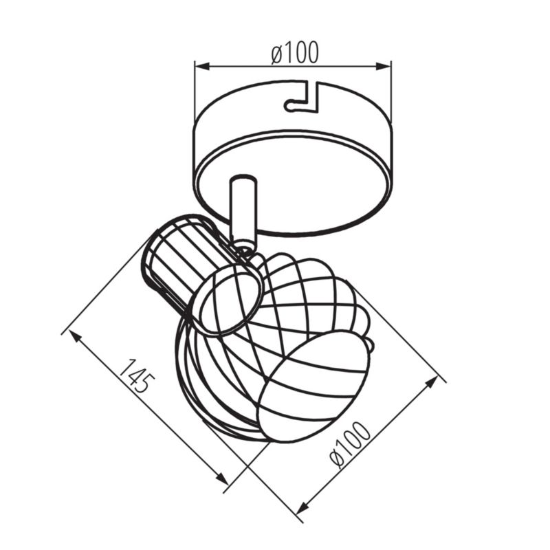 Lampa sufitowa LightLogic LL MUBI EL-1O E14 66190 regulacja pojedyncza spot druciana 1 szt.