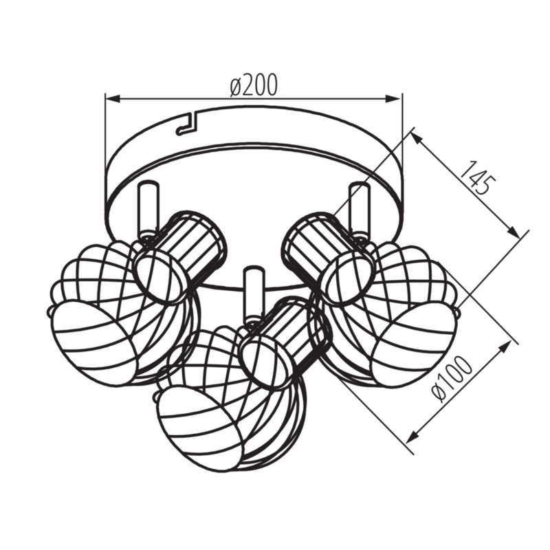 Lampa sufitowa LightLogic LL MUBI EL-3O E14 66191 regulacja druciana spot potrójna 1 szt.