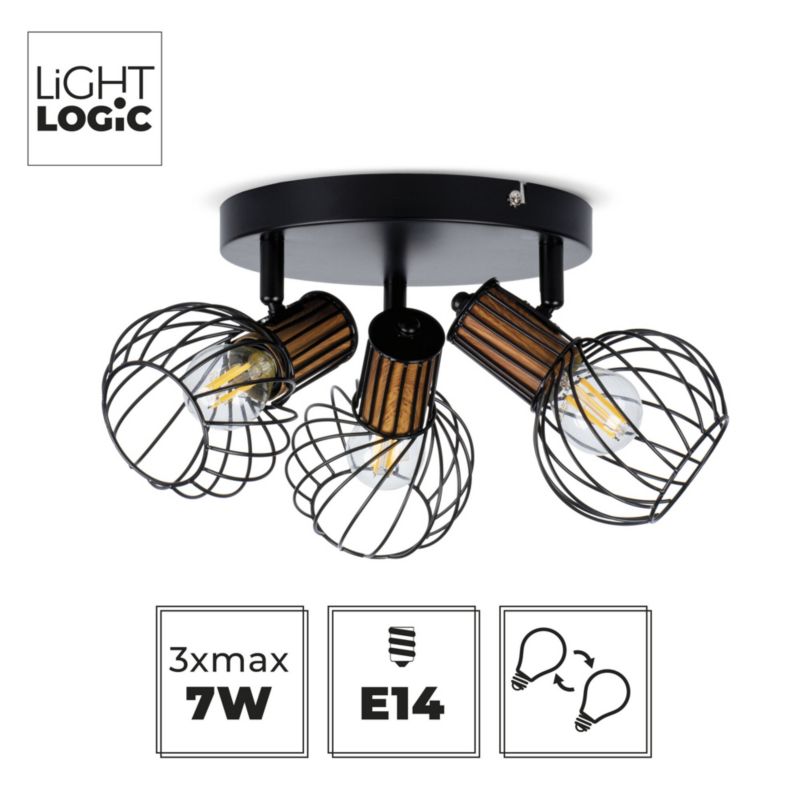 Lampa sufitowa LightLogic LL MUBI EL-3O E14 66191 regulacja druciana spot potrójna 1 szt.