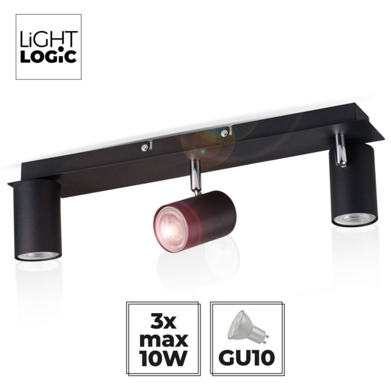Lampa sufitowa LightLogic LL OSLO EL-3I B-SR 30550 potrójna spot oprawa halogen natynkowa ścienna 1 szt.