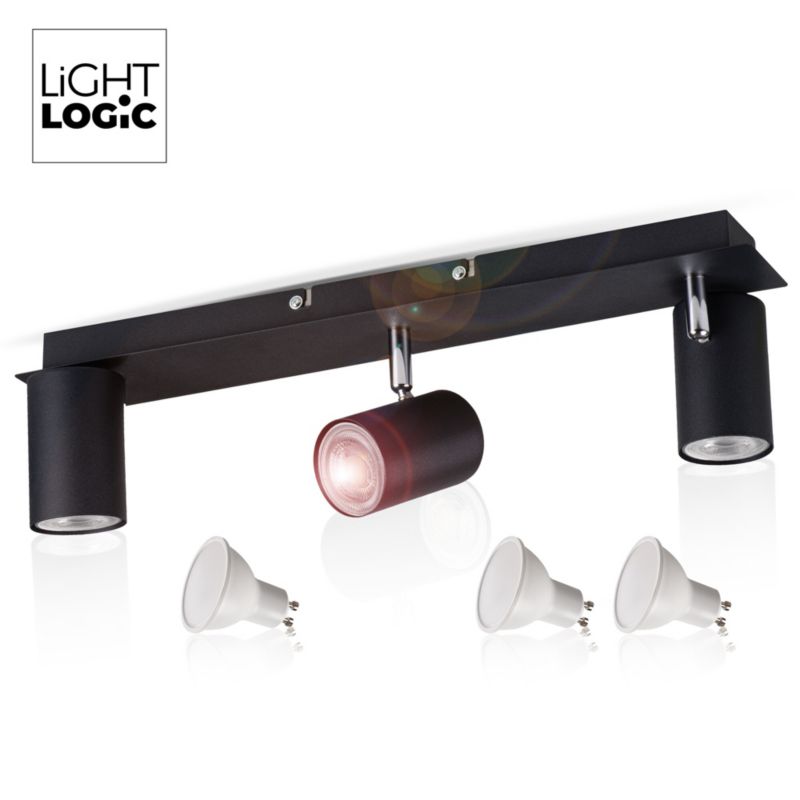 Lampa sufitowa LightLogic LL OSLO EL-3I B-SR 30550 potrójna spot oprawa halogen natynkowa ścienna 1 szt.