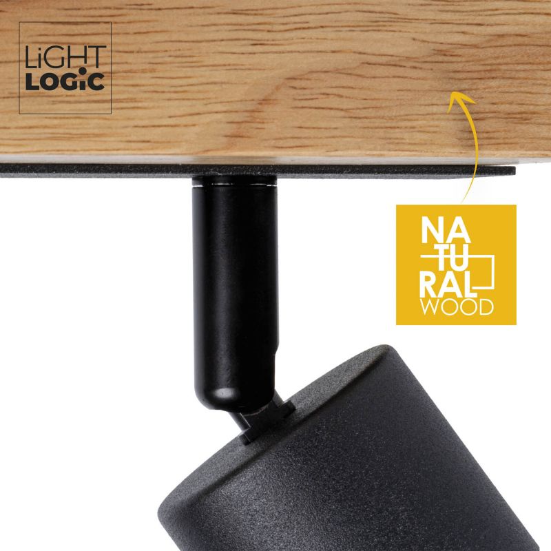 Lampa sufitowa LightLogic LL PRER EL-2I E27 66220 ścienna loft drewniana spot regulacja 1 szt.