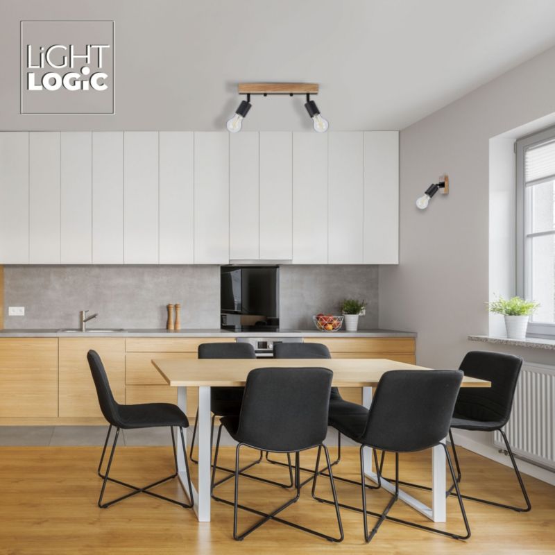 Lampa sufitowa LightLogic LL PRER EL-2I E27 66220 ścienna loft drewniana spot regulacja 1 szt.