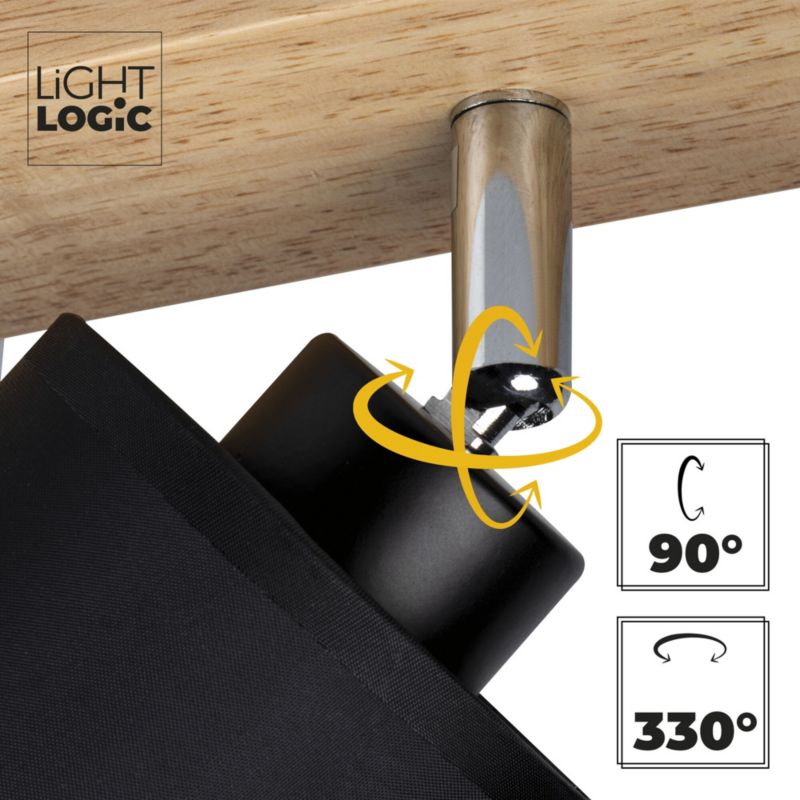 Lampa sufitowa LightLogic LL TALT EL-2I E14 66198 podwójna regulacja drewniana 1 szt.