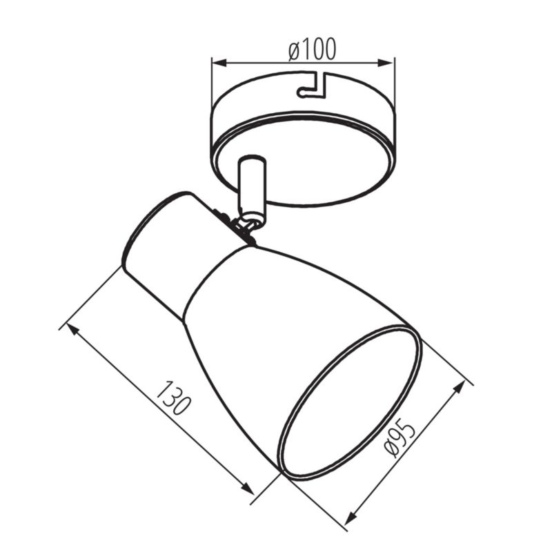 Lampa sufitowa LightLogic LL UDON EL-1O E14 66200 szkło dymione regulacja kinkiet 1 szt.