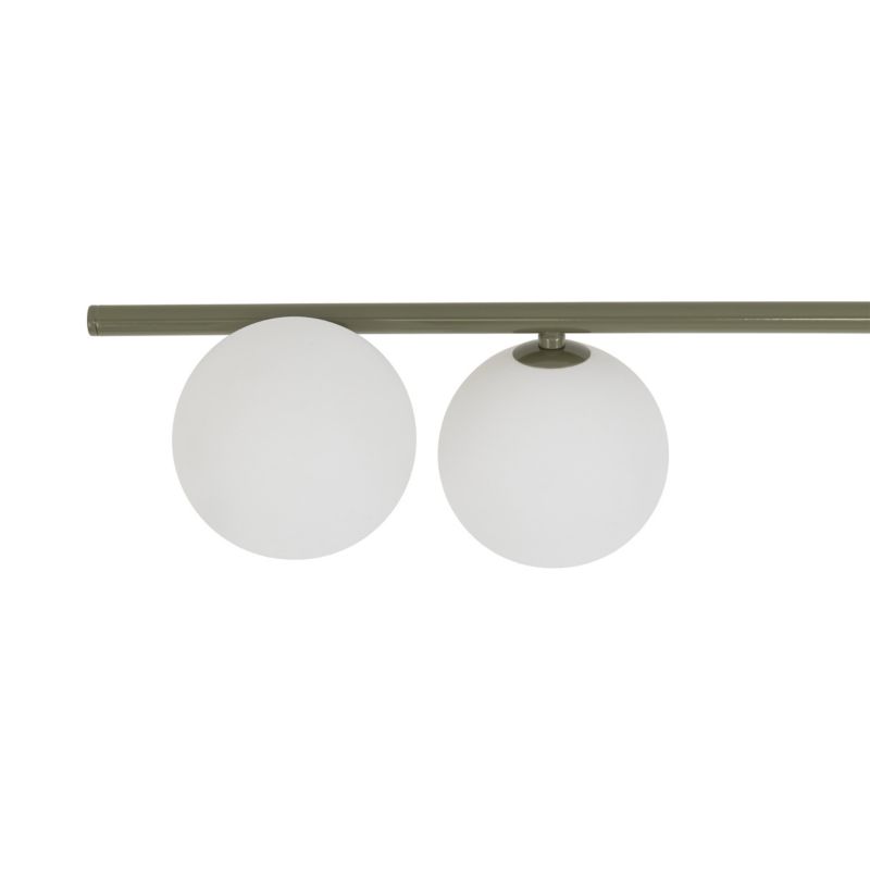 Lampa sufitowa listwa Tk Lighting Imelo Olive zielona klosze kule białe 4Xg9 - 1szt.