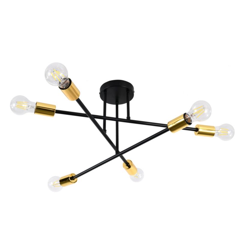 Lampa sufitowa LL KEALIS 6xE27 66717 LightLogic złota czarna loft nowoczesna 1szt.