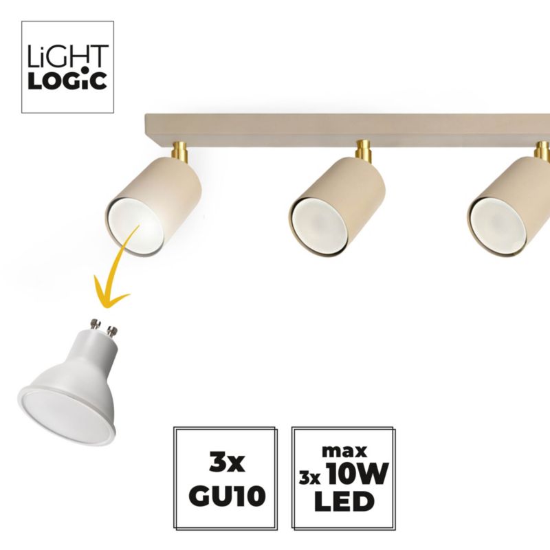 Lampa sufitowa LL YORIN BE EL-3I LIGHTLOGIC 66901 spot kinkiet złoty regulacja beż kaszmir 1szt.