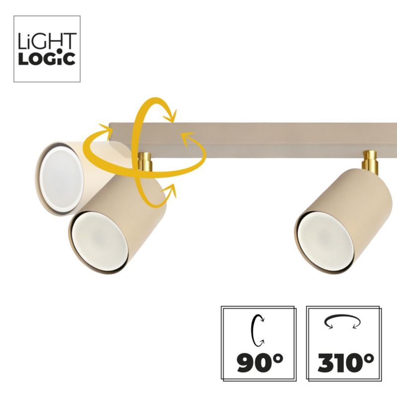 Lampa sufitowa LL YORIN BE EL-3I LIGHTLOGIC 66901 spot kinkiet złoty regulacja beż kaszmir 1szt.