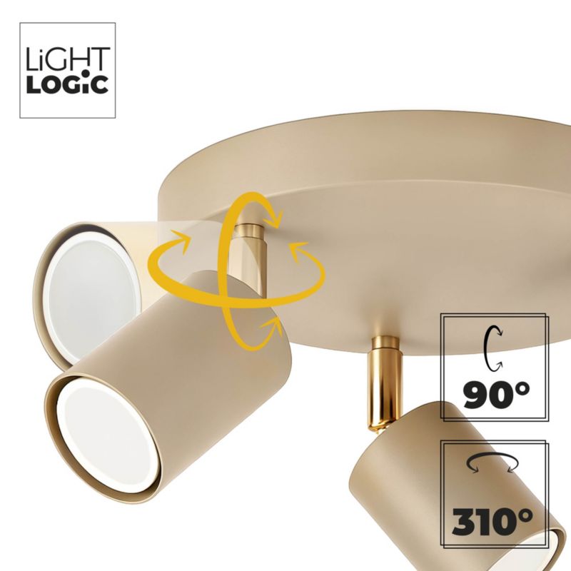 Lampa sufitowa LL YORIN BE EL-3O LIGHTLOGIC 66899 LIGHTLOGIC spot kinkiet regulowana beżowa kaszmir 1szt.