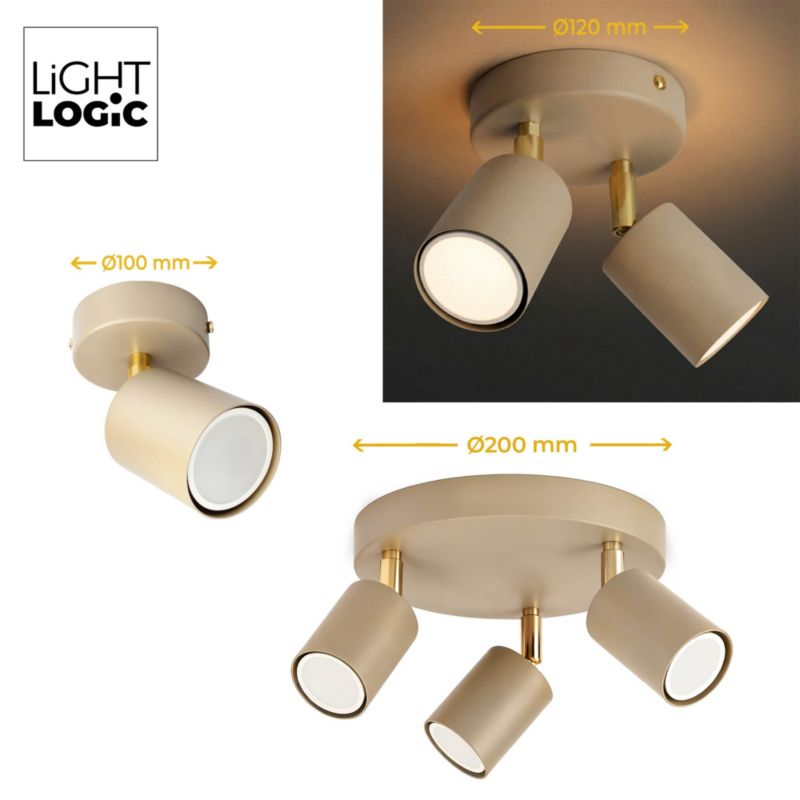 Lampa sufitowa LL YORIN BE EL-3O LIGHTLOGIC 66899 LIGHTLOGIC spot kinkiet regulowana beżowa kaszmir 1szt.