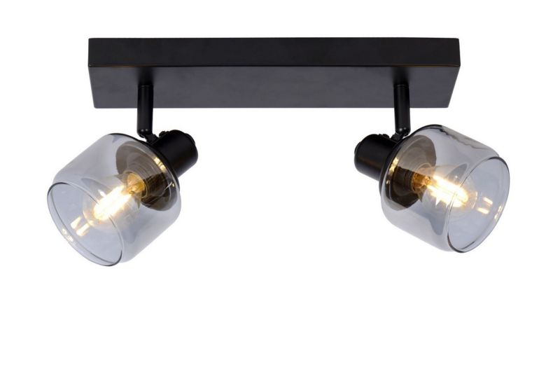 Lampa sufitowa Lucide Bjorn czarno-szara-odcienie szarości  2 x E14 x 40W wym: 15 x 30 x 15 cm - 1 szt.
