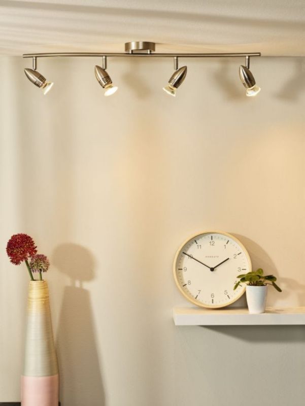 Lampa sufitowa Lucide Caro srebrna  4 x GU10 x 5W wym: 9 x 78 cm - 1 szt.