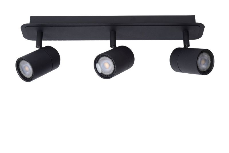 Lampa sufitowa Lucide Lennart czarna  3 x GU10 x 5W wym: 40 x 7 cm - 1 szt.