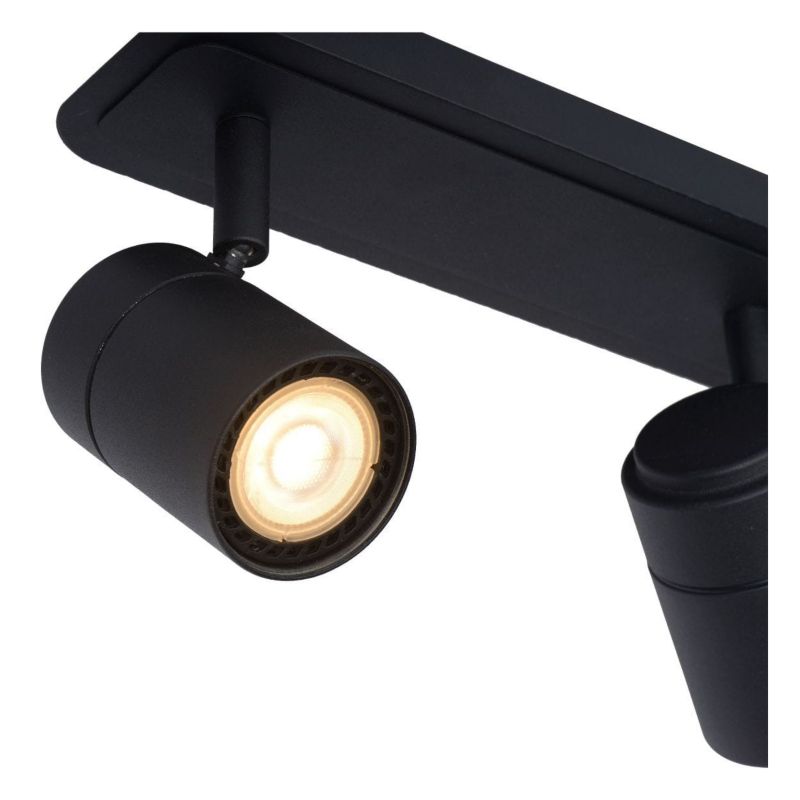 Lampa sufitowa Lucide Lennart czarna  3 x GU10 x 5W wym: 40 x 7 cm - 1 szt.