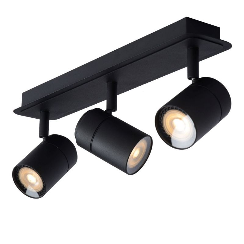 Lampa sufitowa Lucide Lennart czarna  3 x GU10 x 5W wym: 40 x 7 cm - 1 szt.