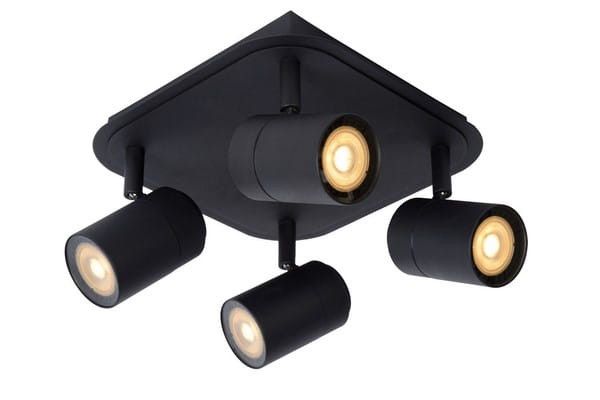 Lampa sufitowa Lucide Lennart czarna  4 x GU10 x 5W wym: 23,5 x 23,5 cm - 1 szt.
