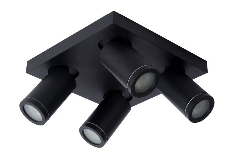 Lampa sufitowa Lucide Taylor czarna  4 x GU10 x 5W wym: 24 x 24 cm - 1 szt.