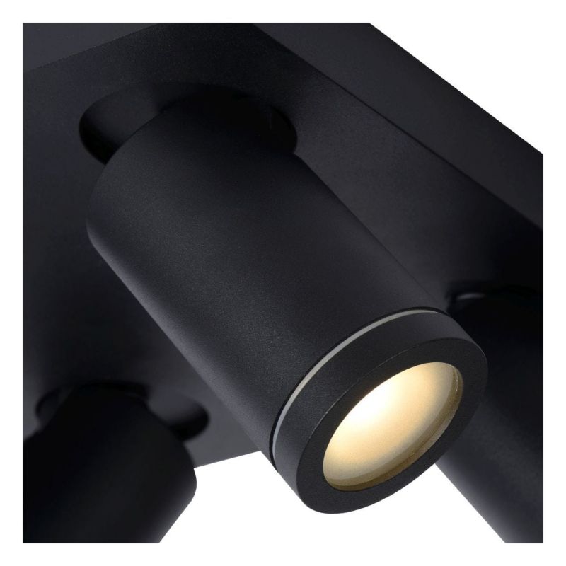Lampa sufitowa Lucide Taylor czarna  4 x GU10 x 5W wym: 24 x 24 cm - 1 szt.