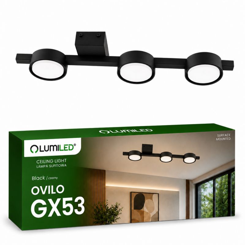 Lampa Sufitowa Lumiled Oprawa Halogenowa LED 3x GX53 Spot Kinkiet Reflektor Ścienna 1 szt.