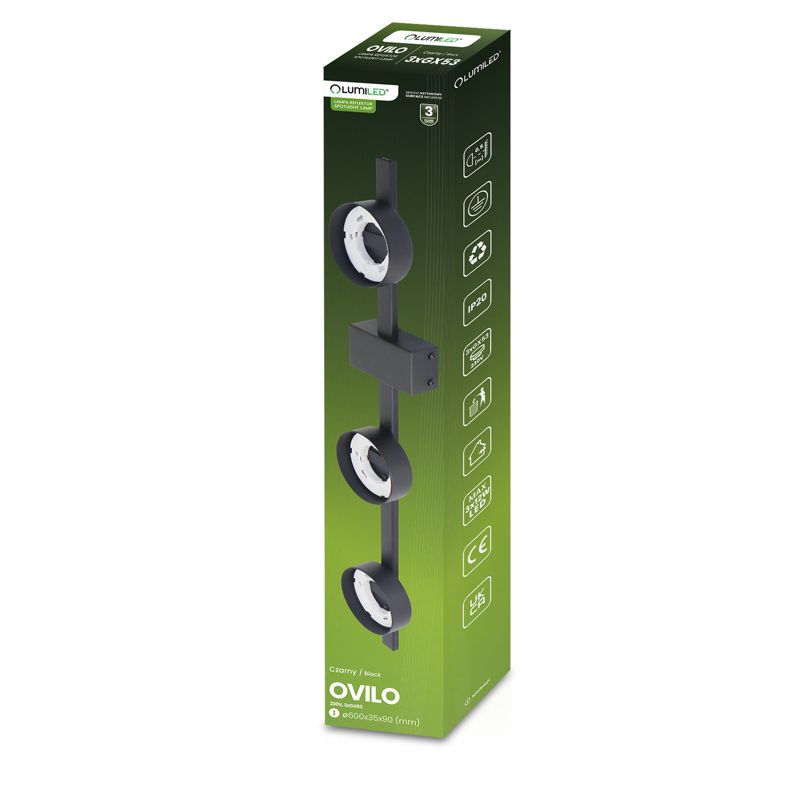 Lampa Sufitowa Lumiled Oprawa Halogenowa LED 3x GX53 Spot Kinkiet Reflektor Ścienna 1 szt.